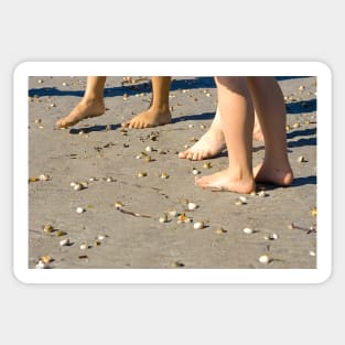 Toes and sea-shells on the sand Sticker